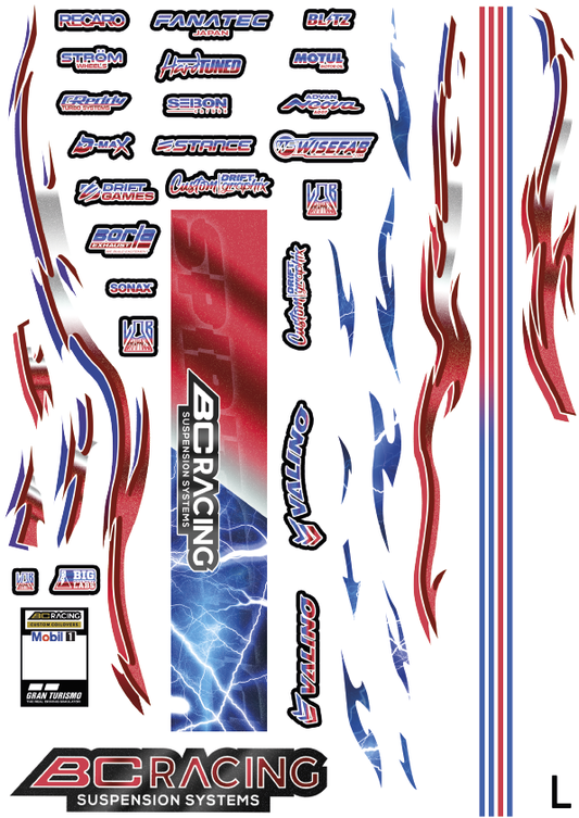 BC Racing - Red & Blue Flames